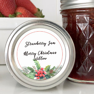 Winter Greenery Bouquet Blank Homemade Jar Canning Classic Round Sticker