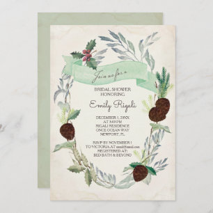 Winter Greenery Bridal Shower Invitation