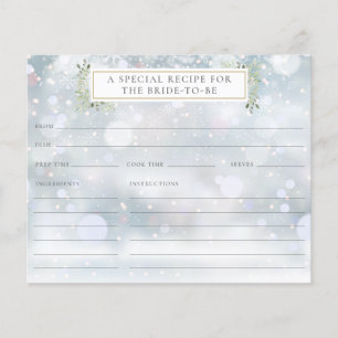 Winter Greenery Bridal Shower Recipe Card