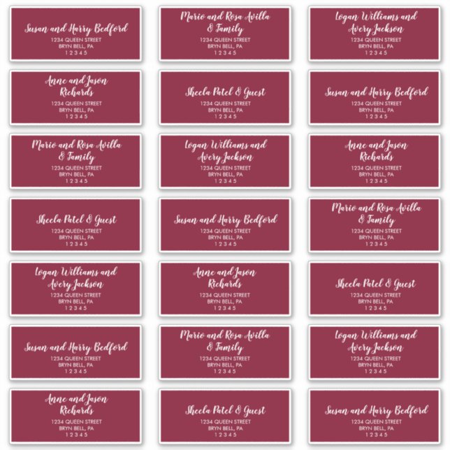 Winter Greenery Burgundy Wedding Guest  (Front)