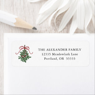 Winter Greenery Christmas Mistletoe Return Address