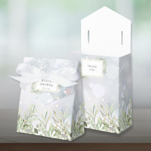 Winter Greenery Foliage Bridal Shower Favor Box