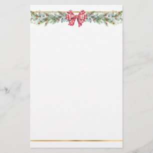 Winter Greenery Foliage Pine Stationery