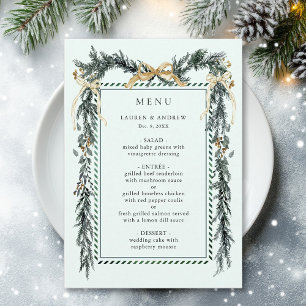 Winter Greenery Garland Wedding Mint Green Menu