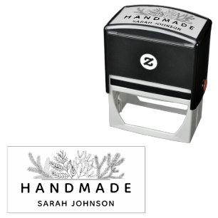 Winter Greenery Handmade Personalized Self-inking Stamp