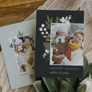 Winter Greenery   Holiday Photo Card
