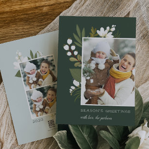 Winter Greenery   Holiday Photo Card