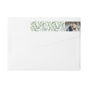 Winter Greenery Holiday Photo Wrap Around Label