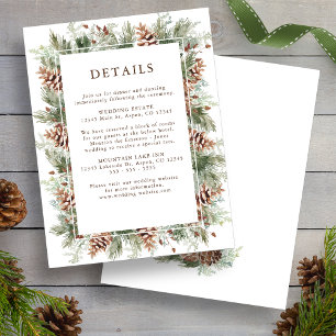 Winter Greenery Holiday Wedding Enclosure Cards