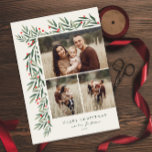 Winter Greenery Ivory 3 Photo Christmas Holiday Card<br><div class="desc">This elegant Winter Greenery Ivory 3 Photo Christmas Holiday Card is completely customizable. Want to customize even more? Click on the “Edit using Design Tool.” This design is part of a collection. Original watercolor artwork hand painted by designer Stacey Meacham.</div>