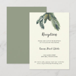 Winter Greenery Ivory Wedding Reception Enclosure Card