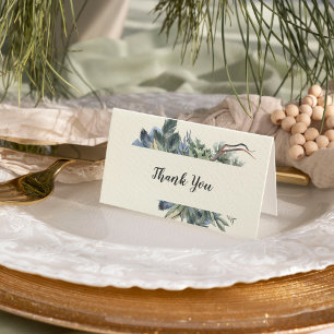 Winter Greenery   Ivory Wedding Thank You Card