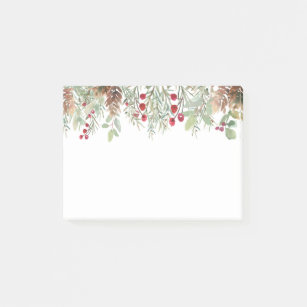 Winter Greenery Pine Christmas Holidays Post-it No Post-it Notes