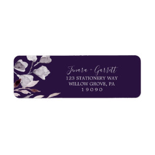 Winter Greenery Plum Return Address Label