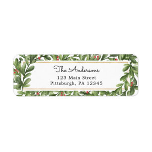 Winter Greenery Return Address