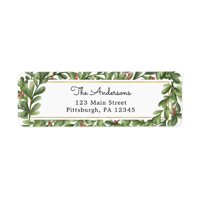 Winter Greenery Return Address (Front)