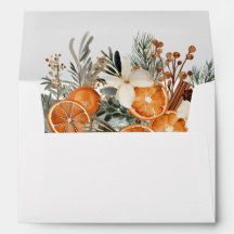 Winter greenery Wedding Personalized Envelope