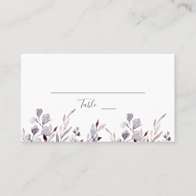 Winter Greenery Wedding Place Card (Front)
