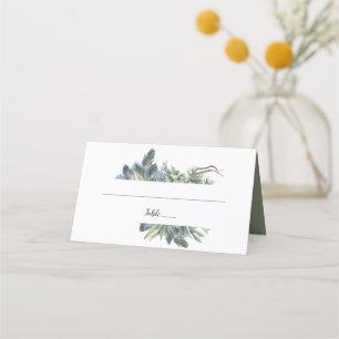 Winter Greenery Wedding Place Card