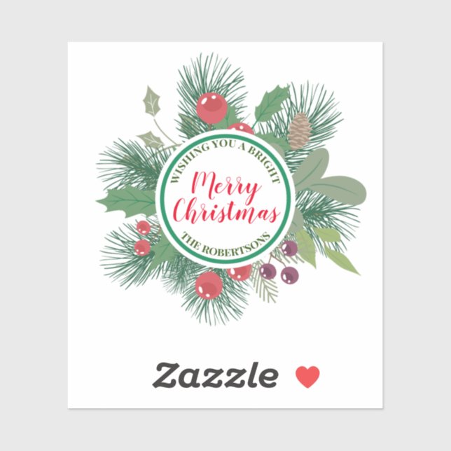Winter Greenery Wreath Merry Christmas (Sheet)
