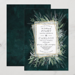 Winter Greens Dark Green foliage Invitation