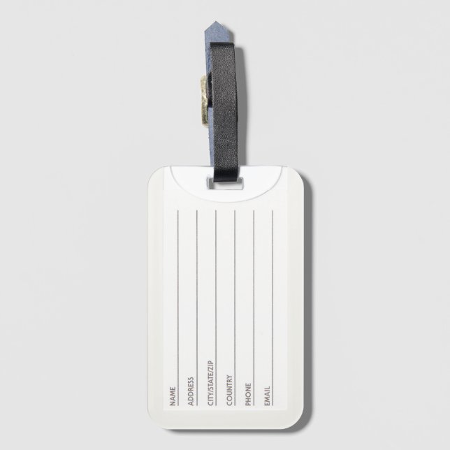 Winter Greeting Card Luggage Tag (Back Vertical)