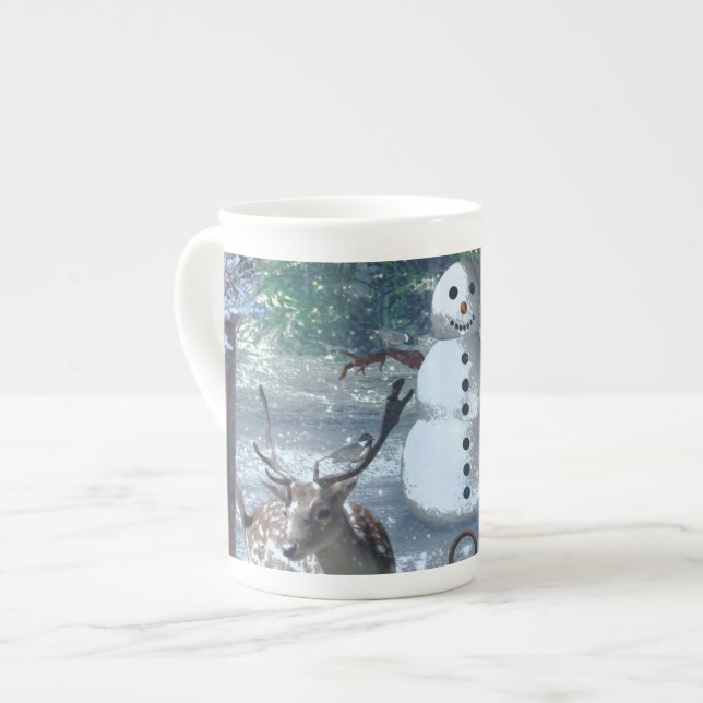 Winter Greetings Bone China Mug (Front Left)