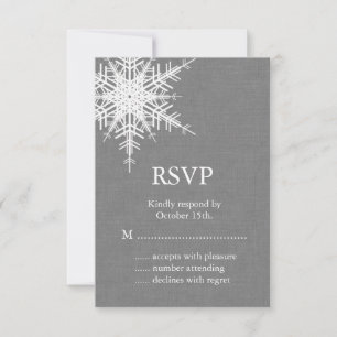 Winter Grey Burlap RSVP