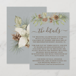 Winter Grey Details RSVP Website Wedding Enclosure Card