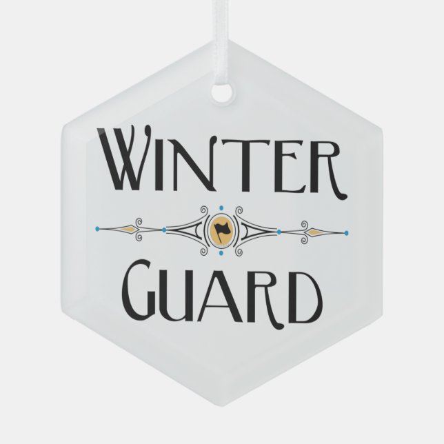 Winter Guard Decorative Line Glass Ornament (Front)