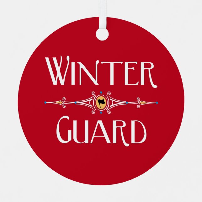 Winter Guard Decorative Line Metal Ornament (Front)