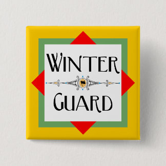 Winter Guard Gold Block  2 Inch Square Button