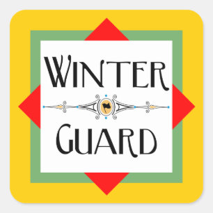 Winter Guard Gold Block  Ceramic Square Sticker