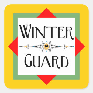 Winter Guard Gold Block  Ceramic Square Sticker