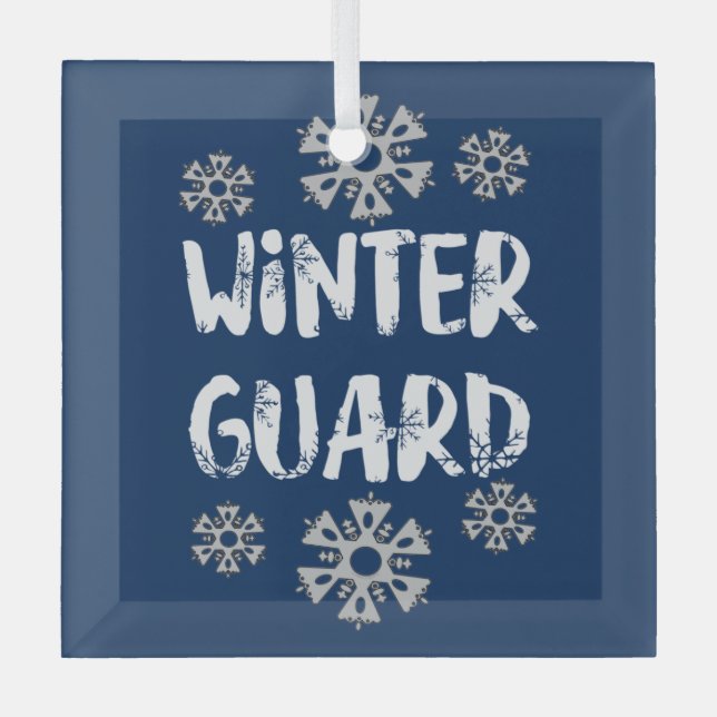  Winter Guard Snowflake Glass Ornament (Front)