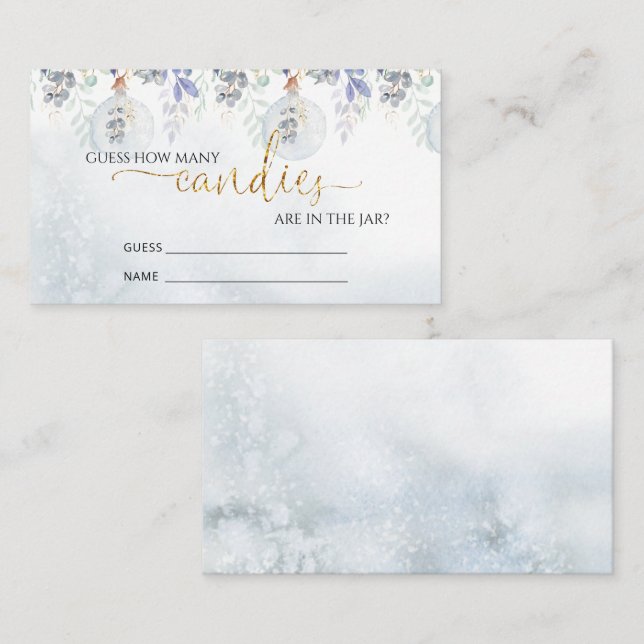 Winter guess how many candies enclosure card (Front/Back)