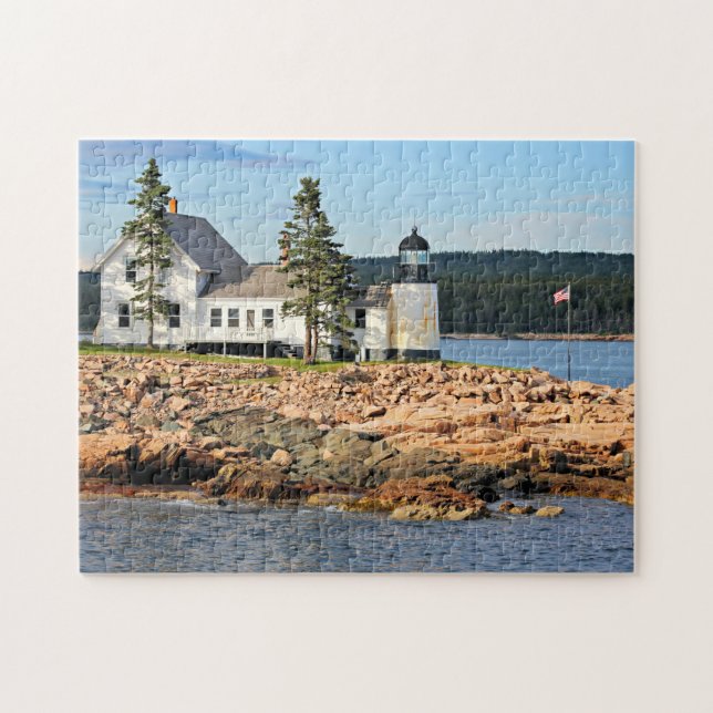 Winter Harbour Lighthouse, Maine Jigsaw Puzzle (Horizontal)
