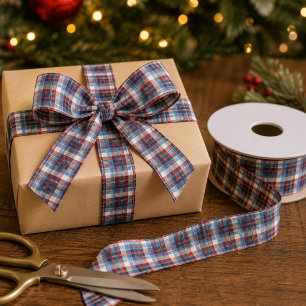Winter Harbour Plaid Satin Ribbon