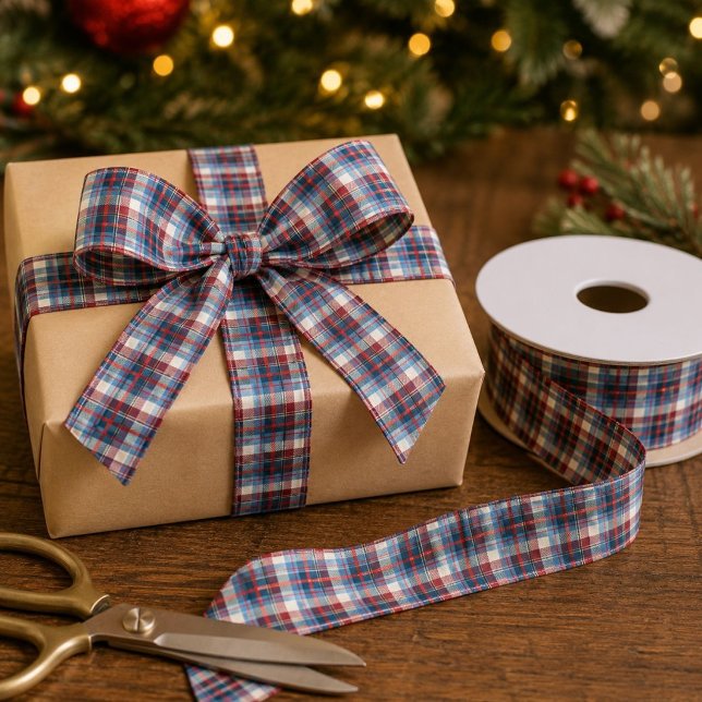 Winter Harbour Plaid Satin Ribbon (Creator Uploaded)