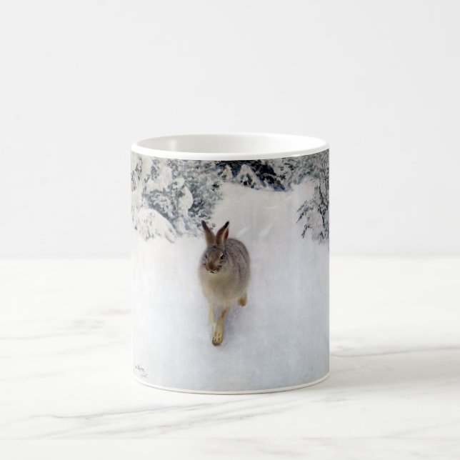 Winter Hare (Rabbit), Bruno Liljefors Coffee Mug (Center)