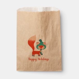 Winter Hat Fox Customizable Christmas Favour Bag