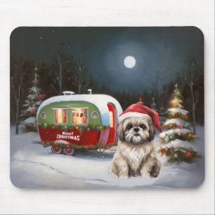 Winter Havanese Caravan Christmas Adventure Mouse Pad