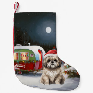 Winter Havanese Caravan Christmas Adventure Small Christmas Stocking