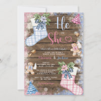 Winter He or She Socks Gingerbread Gender Reveal