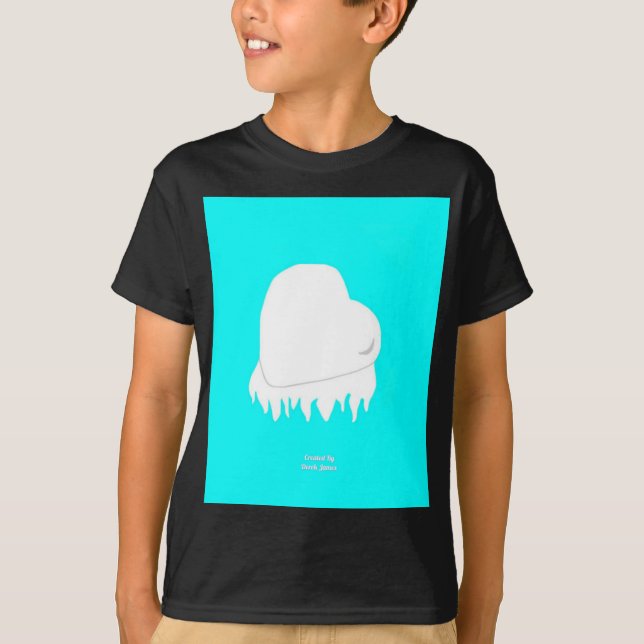 Winter Heart Boys Black Basic T Shirt (Front)