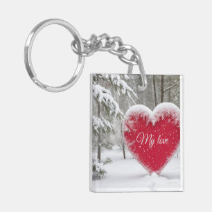Winter Heart Keychain