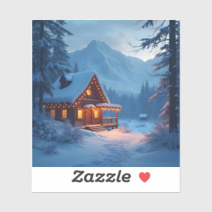 Winter Hearth – Cozy Holiday Cabin Square Vinyl