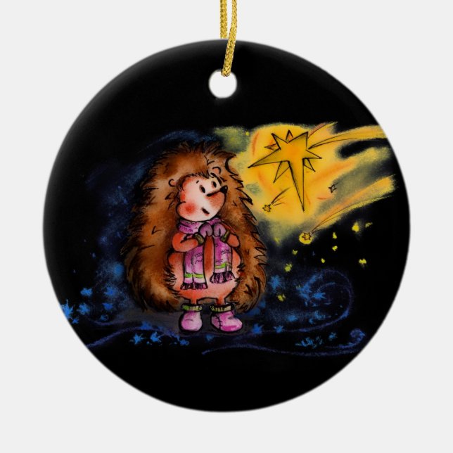 Winter Hedgehog Ornament (Front)