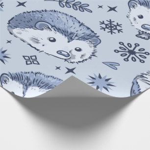 Winter Hedgehog Wrapping Paper