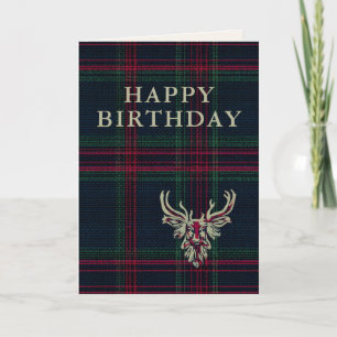 Winter Heritage Tartan Lodge Birthday Card